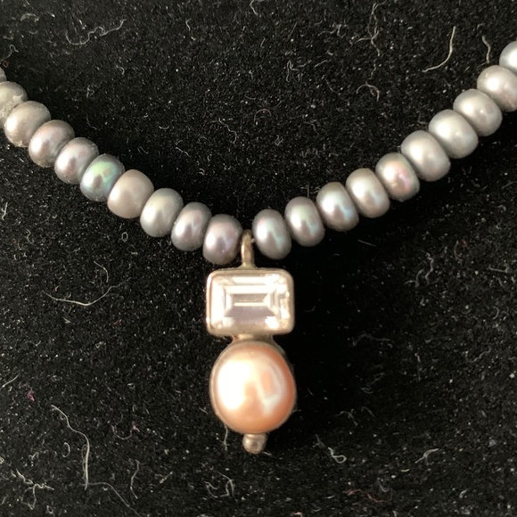 Beaded diamond & pearl necklace - Picture 2 of 4